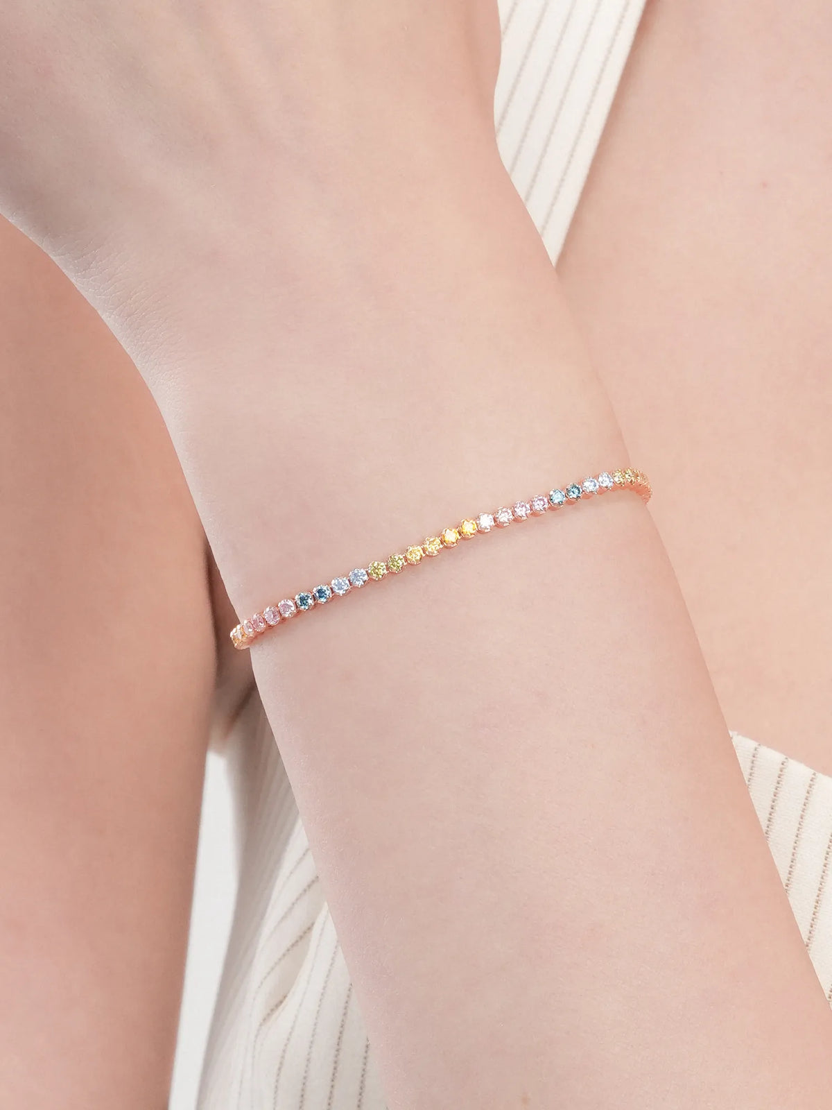 Moissanite Tennis Bracelet - Rainbow