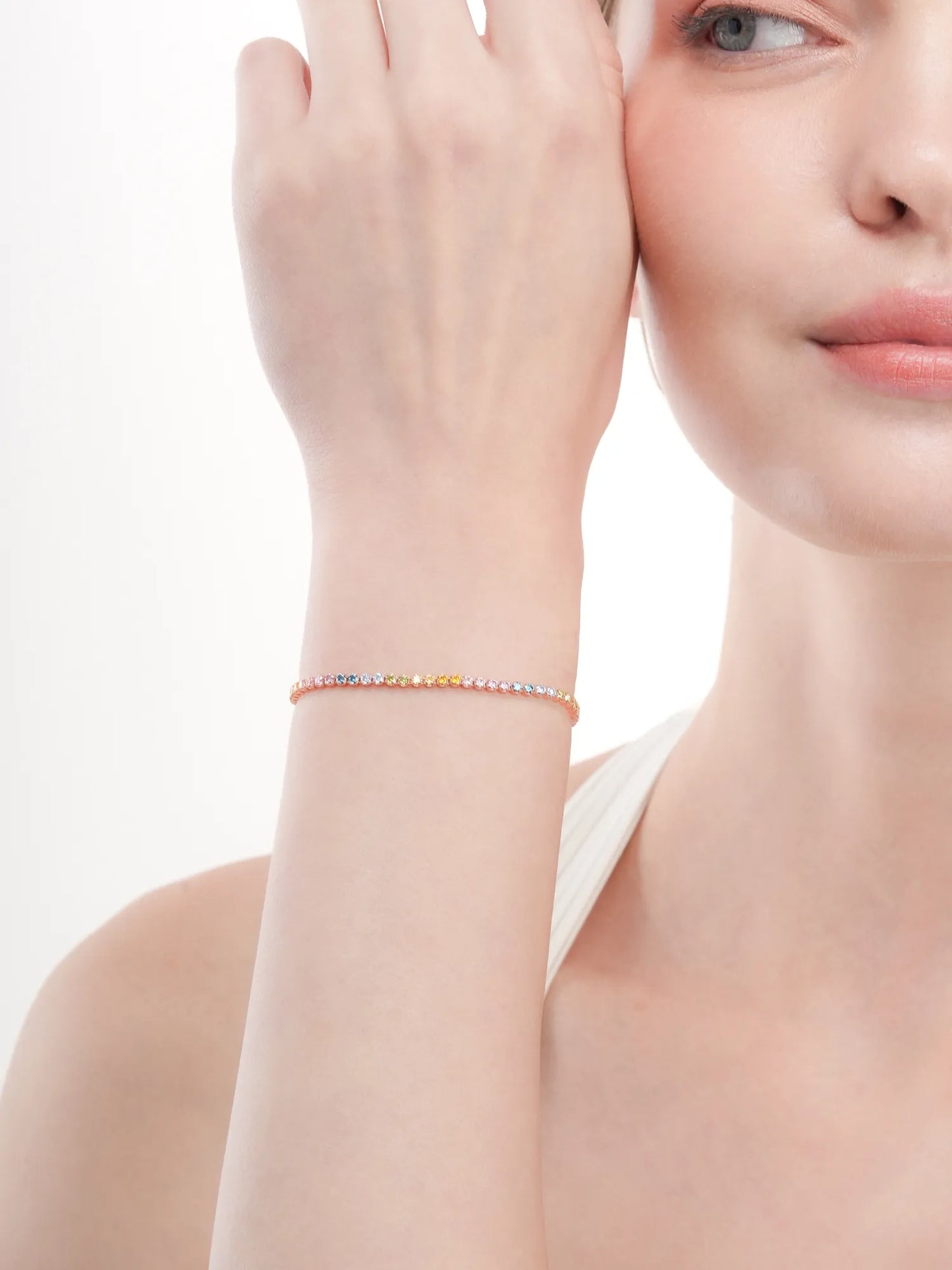 Moissanite Tennis Bracelet - Rainbow