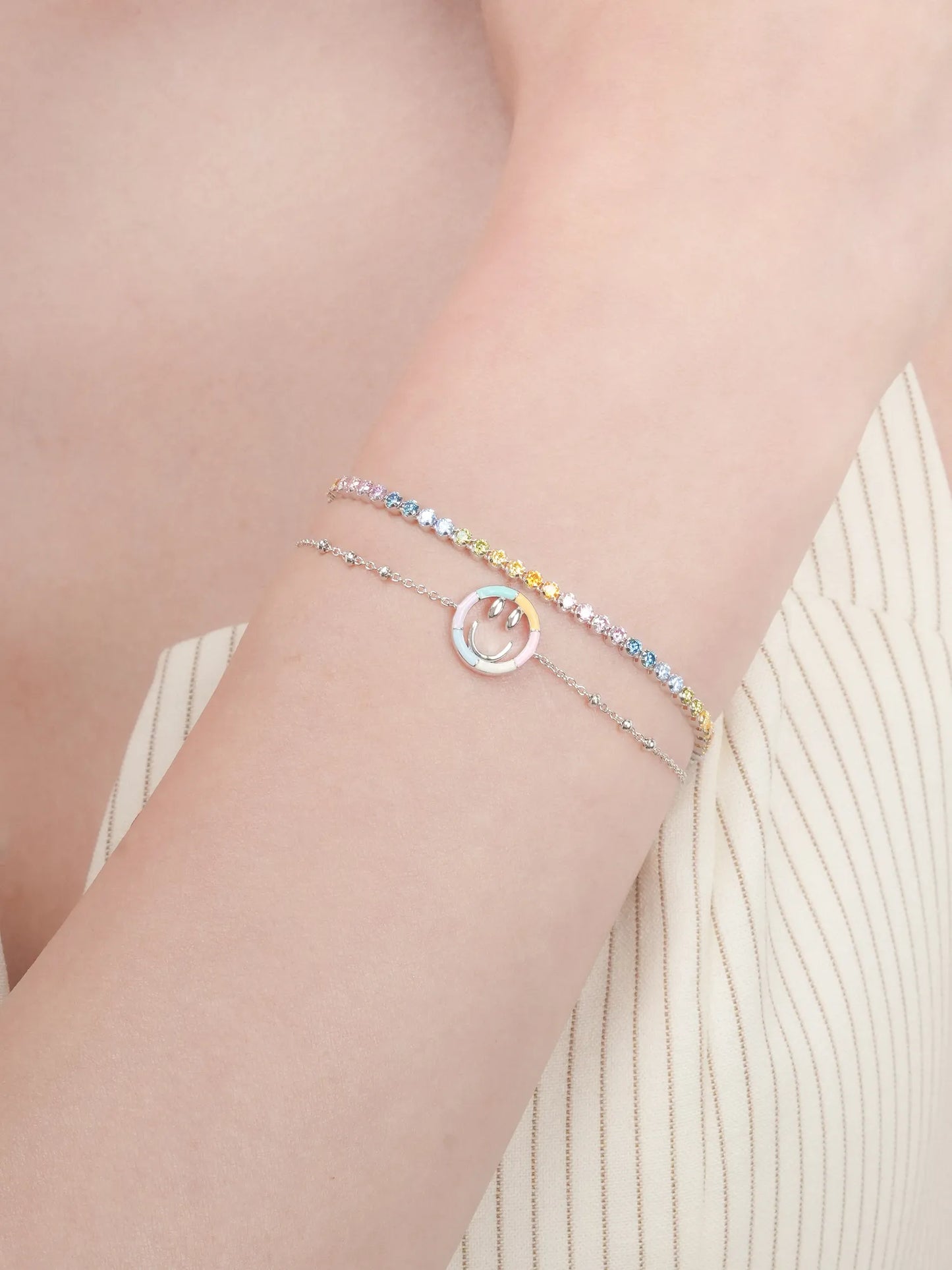 Moissanite Tennis Bracelet - Rainbow