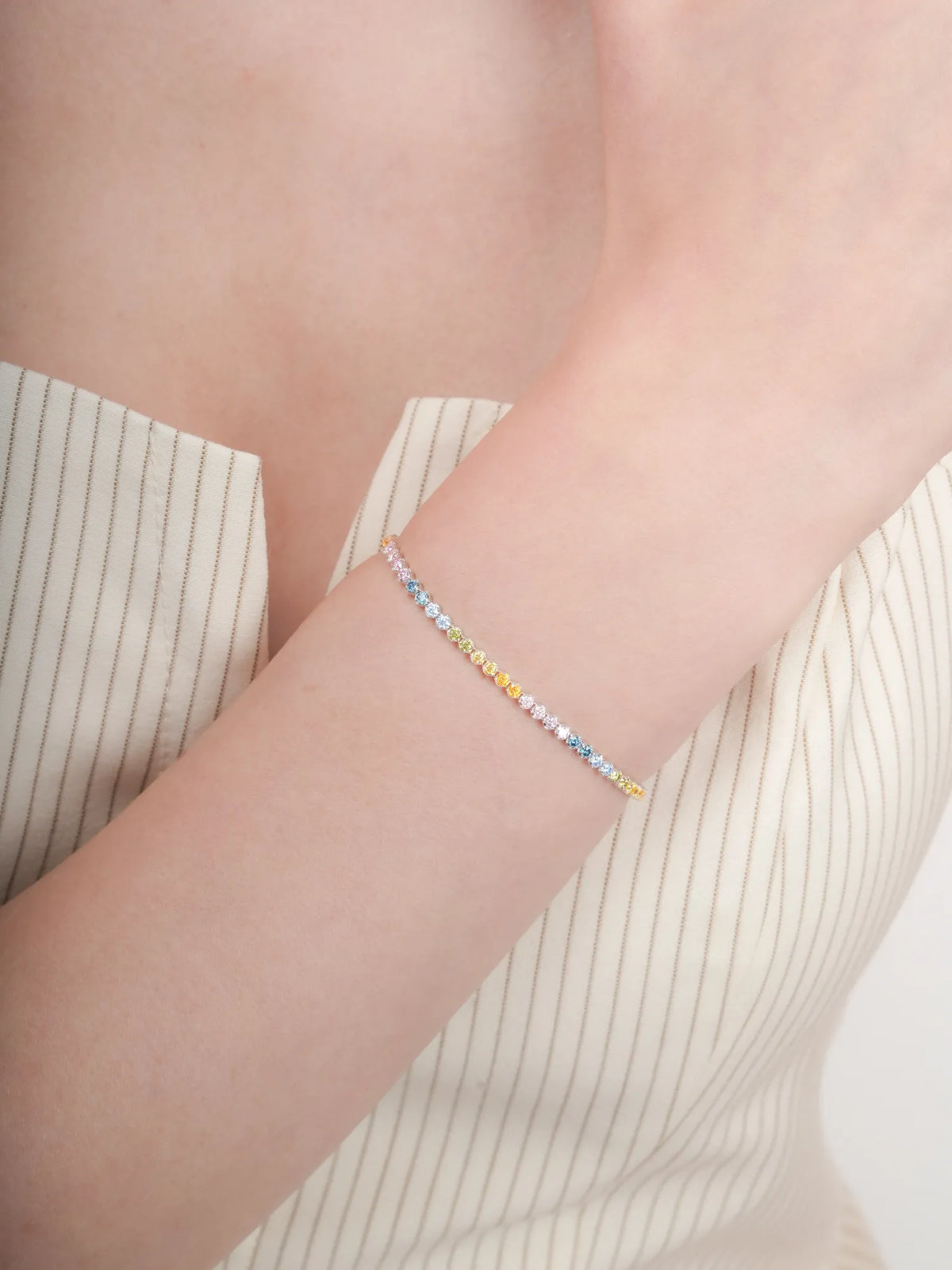 Moissanite Tennis Bracelet - Rainbow