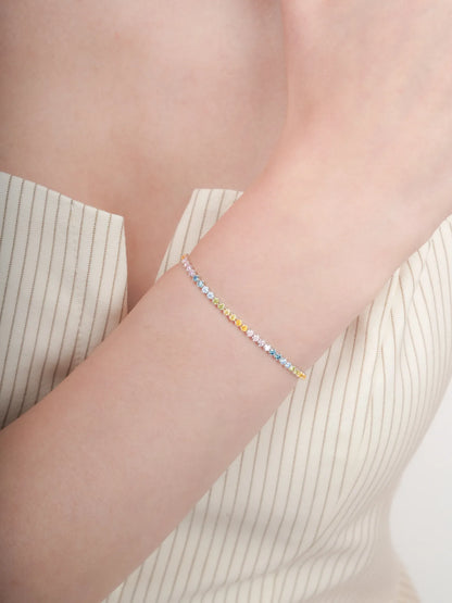 Moissanite Tennis Bracelet - Rainbow