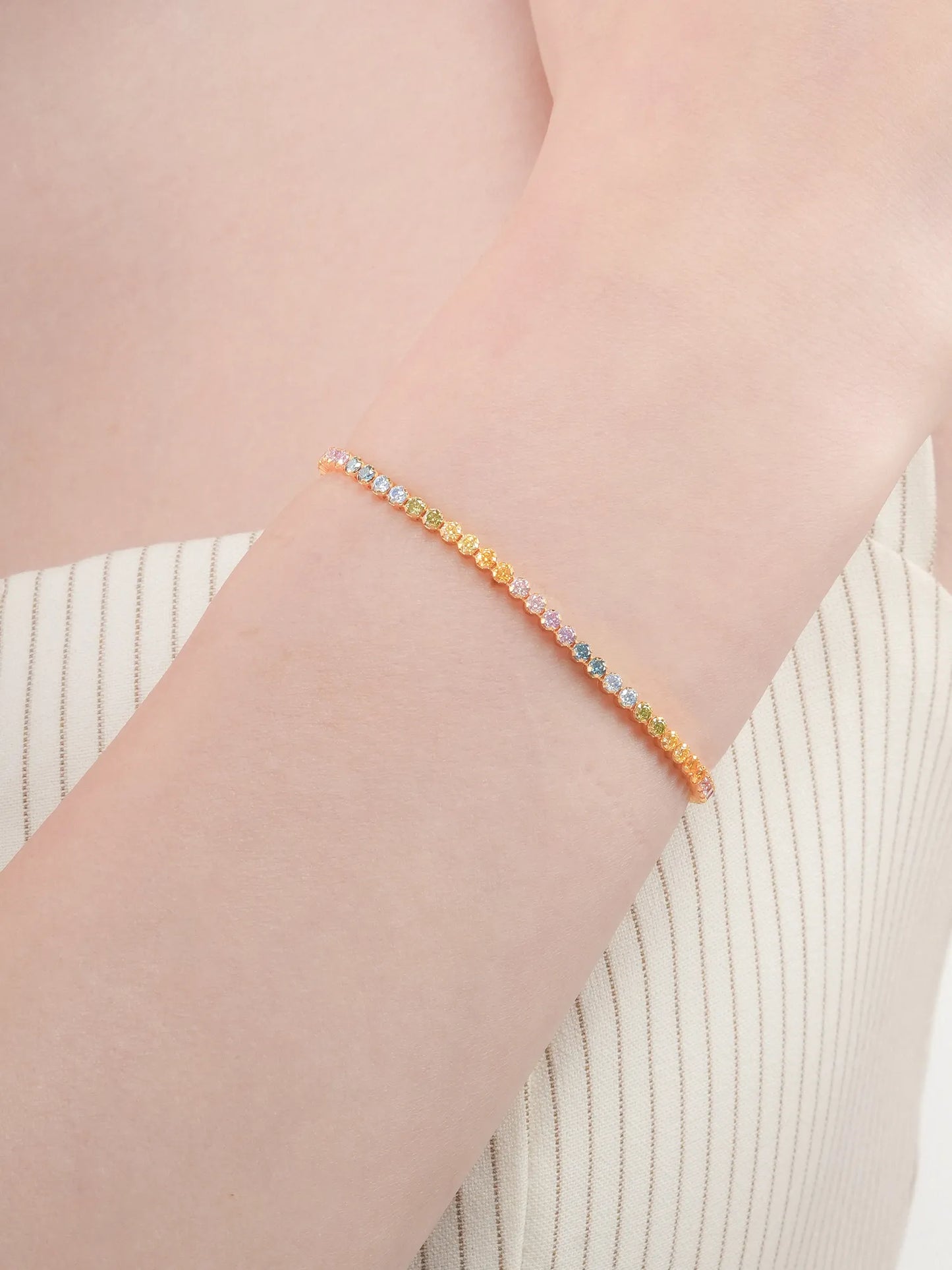 Moissanite Tennis Bracelet - Rainbow