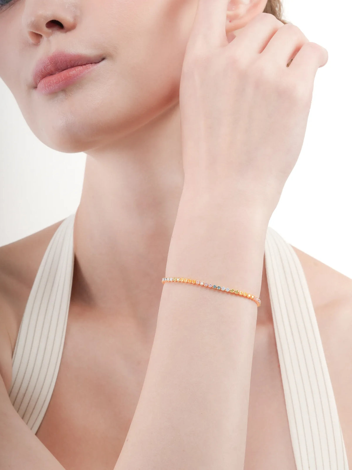 Moissanite Tennis Bracelet - Rainbow