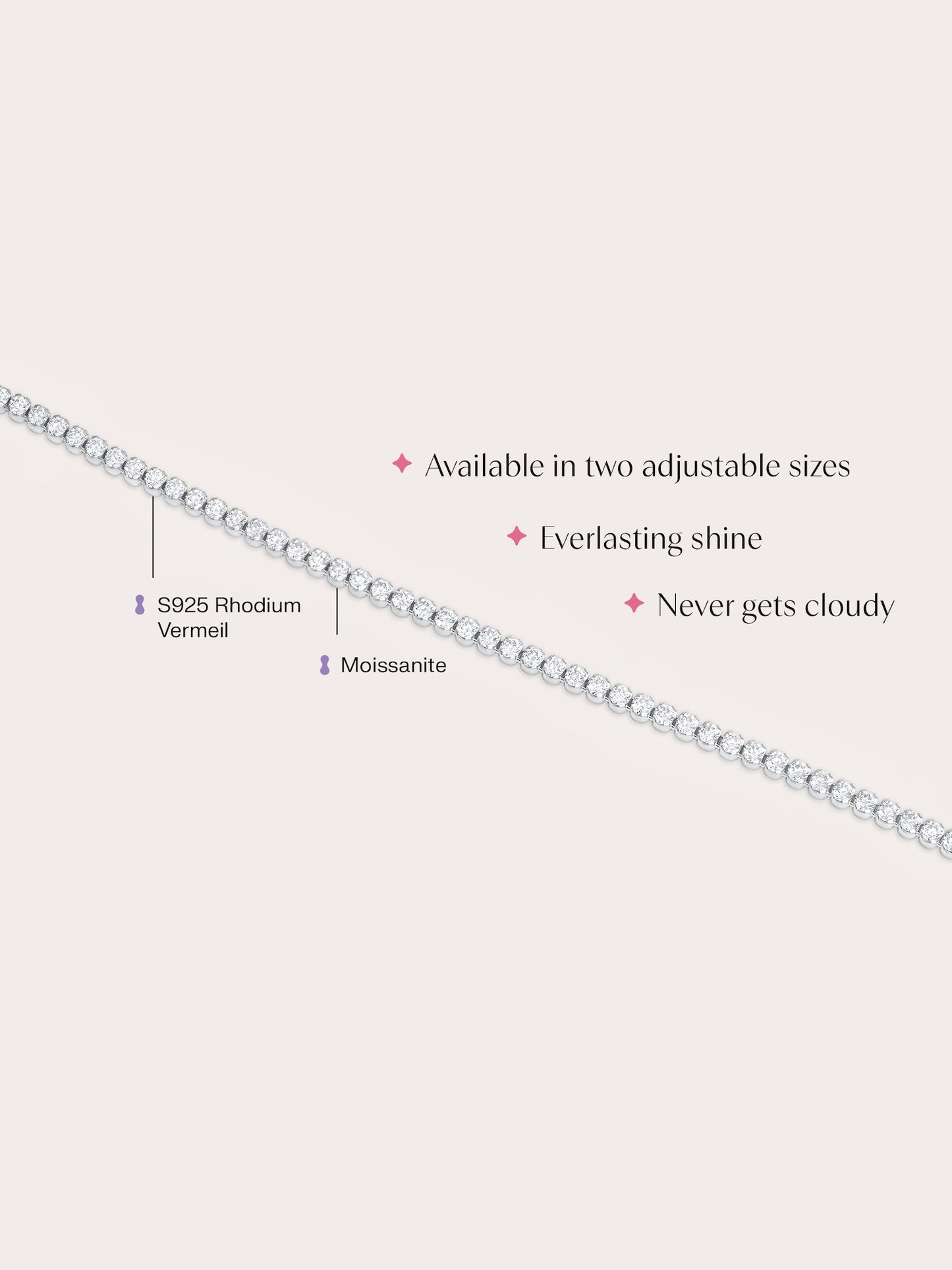 Moissanite Tennis Bracelet - White