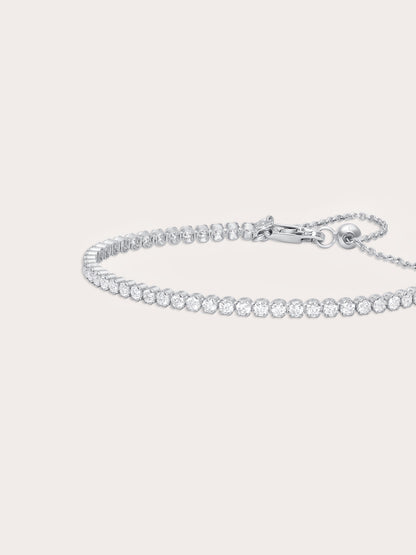 Moissanite Tennis Bracelet S925 Silver Rhodium (2) – Mondays Made Flower & Birthstone Jewelry Singapore