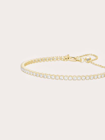 Moissanite Tennis Bracelet 18K Gold (1) – Mondays Made Flower & Birthstone Jewelry Singapore