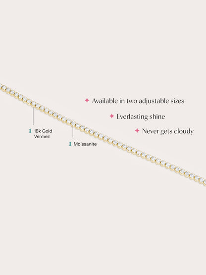 Moissanite Tennis Bracelet 18K Gold (2) – Mondays Made Flower & Birthstone Jewelry Singapore