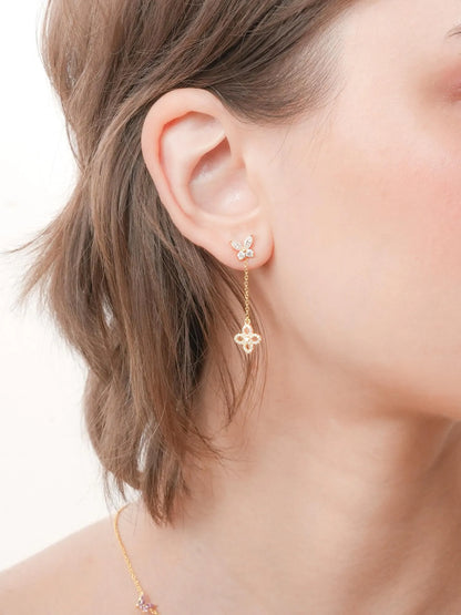 Moissanite Butterfly Stud Earrings
