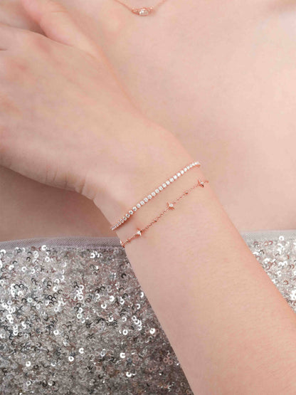 Moissanite Tennis Bracelet 18K Rose Gold (4) – Mondays Made Flower & Birthstone Jewelry Singapore