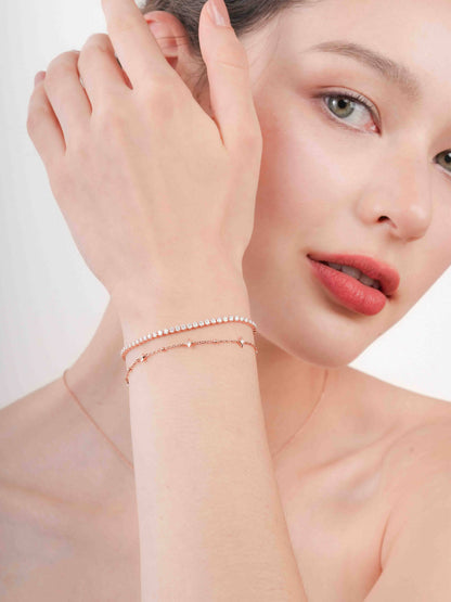 Moissanite Tennis Bracelet 18K Rose Gold (5) – Mondays Made Flower & Birthstone Jewelry Singapore