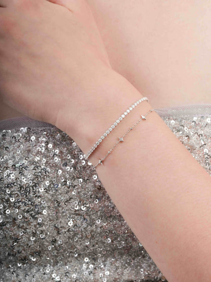 Moissanite Tennis Bracelet S925 Silver Rhodium (6) – Mondays Made Flower & Birthstone Jewelry Singapore