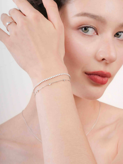 Moissanite Tennis Bracelet S925 Silver Rhodium (4) – Mondays Made Flower & Birthstone Jewelry Singapore