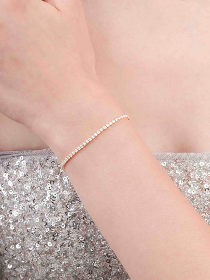 Moissanite Tennis Bracelet 18K Gold (5) – Mondays Made Flower & Birthstone Jewelry Singapore