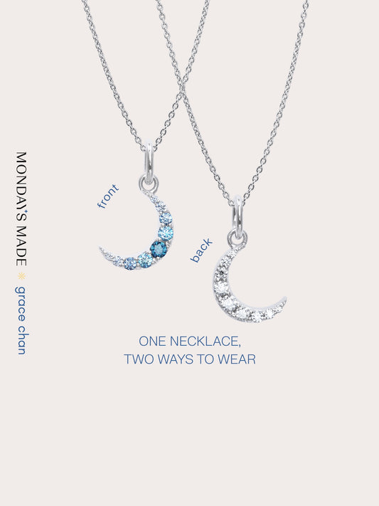 Crescent Moon Necklace - Reversible