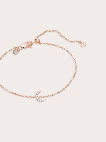 Moon Bracelet Reversible 18K Rose Gold White – Mondays Made Flower & Birthstone Jewelry Singapore