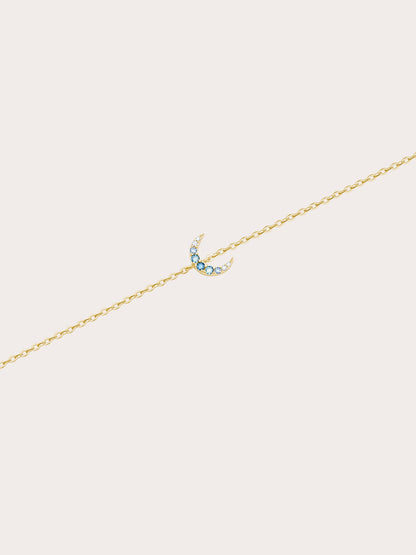 Moon Bracelet Reversible 18K Gold Blue – Mondays Made Flower & Birthstone Jewelry Singapore