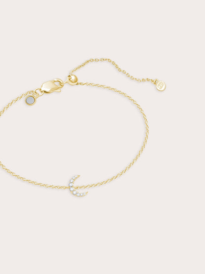 Moon Bracelet Reversible 18K Gold White – Mondays Made Flower & Birthstone Jewelry Singapore