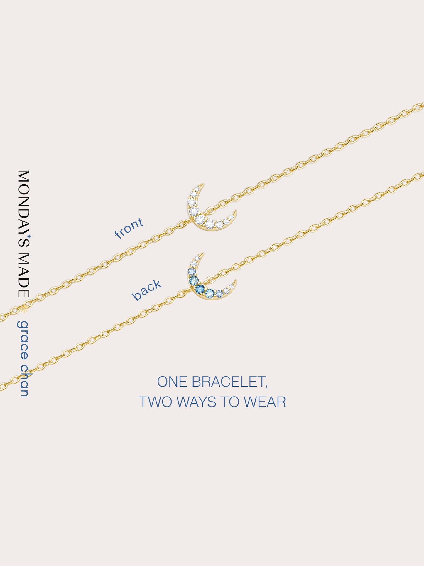 Crescent Moon Bracelet - Reversible