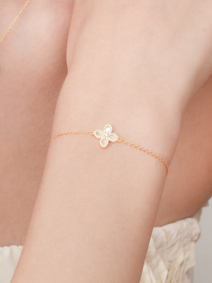 Motherof Pearl Clover Bracelet Reversible 18K Gold (4) – Mondays Made Flower & Birthstone Jewelry Singapore