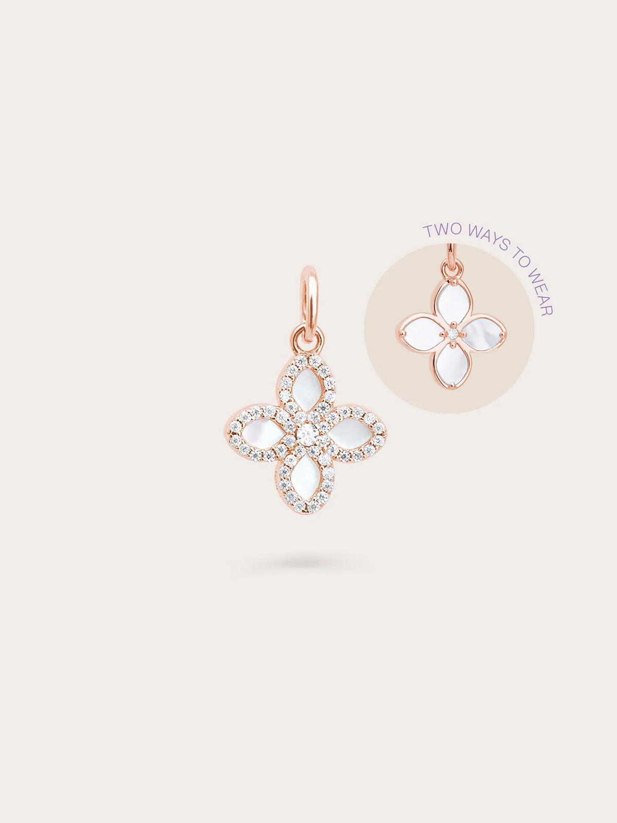 Mother of Pearl Clover Charm – Reversible