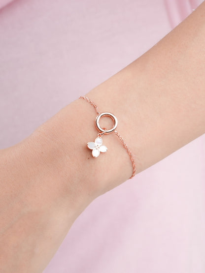 Motherof Pearl Clover Charm Reversible 18K Rose Gold (7) – Mondays Made Flower & Birthstone Jewelry Singapore