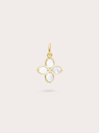 Motherof Pearl Clover Charm Reversible 18K Gold (3) – Mondays Made Flower & Birthstone Jewelry Singapore
