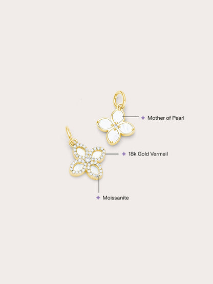 Motherof Pearl Clover Charm Reversible 18K Gold (4) – Mondays Made Flower & Birthstone Jewelry Singapore