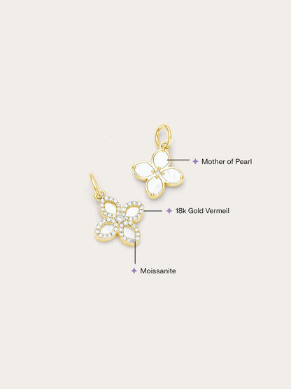 Mother of Pearl Clover Charm – Reversible