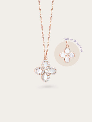 Mother of Pearl Clover Necklace – Reversible
