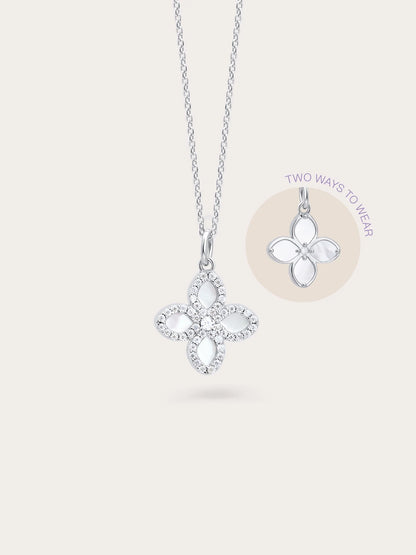 Mother of Pearl Clover Necklace – Reversible