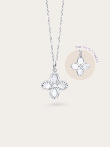 Mother of Pearl Clover Necklace – Reversible