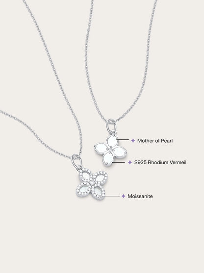 Mother of Pearl Clover Necklace – Reversible