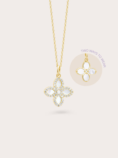 Motherof Pearl Clover Necklace Reversible 18K Gold (9) – Mondays Made Flower & Birthstone Jewelry Singapore