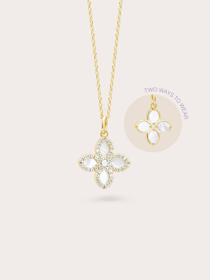 Motherof Pearl Clover Necklace Reversible 18K Gold (9) – Mondays Made Flower & Birthstone Jewelry Singapore