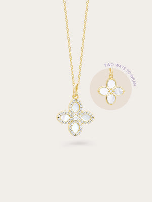 Mother of Pearl Clover Necklace – Reversible