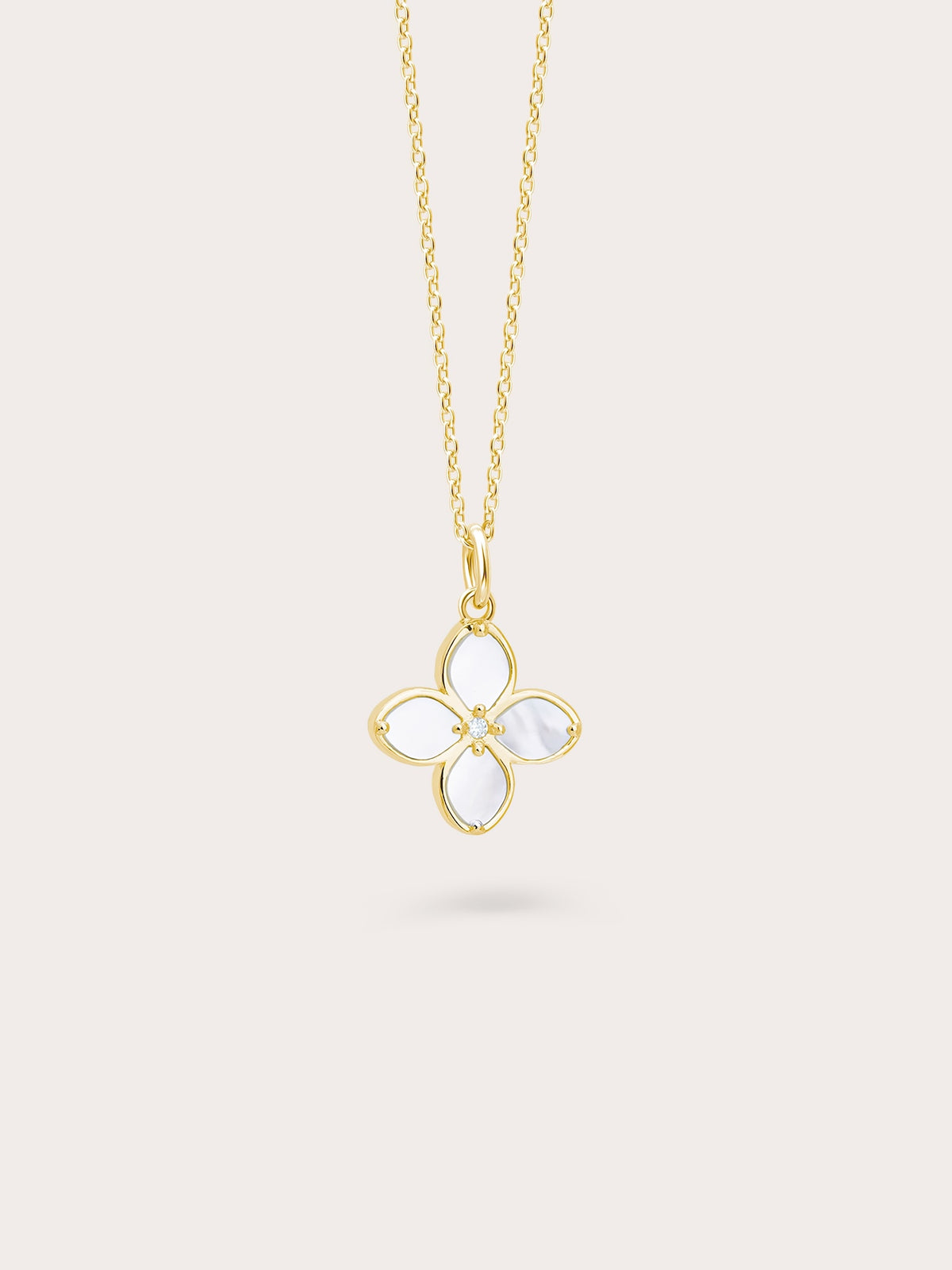 Motherof Pearl Clover Necklace Reversible 18K Gold (10) – Mondays Made Flower & Birthstone Jewelry Singapore
