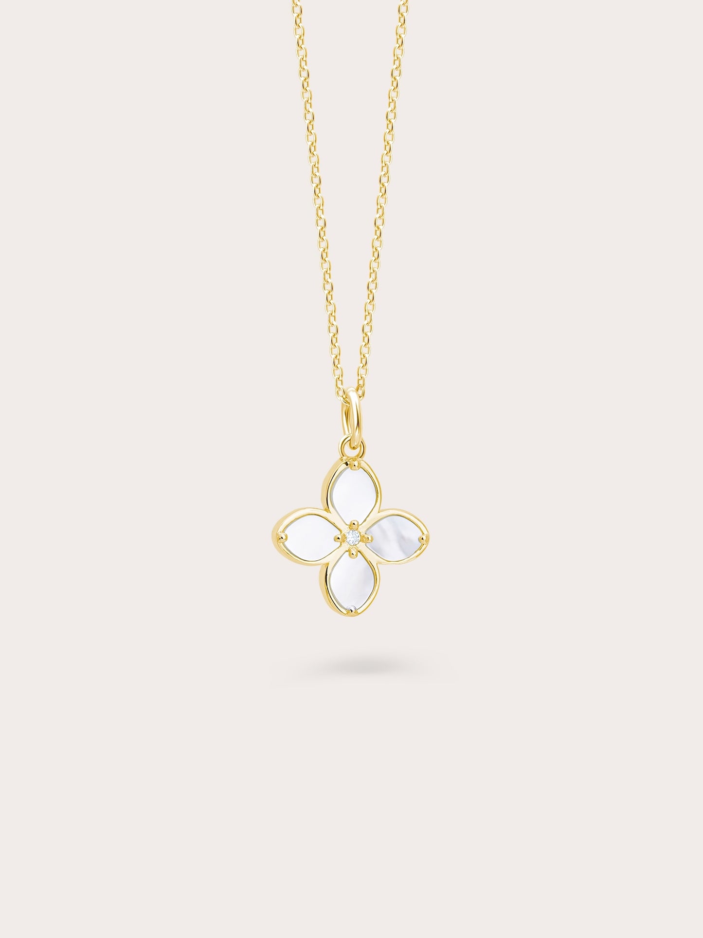 Mother of Pearl Clover Necklace – Reversible