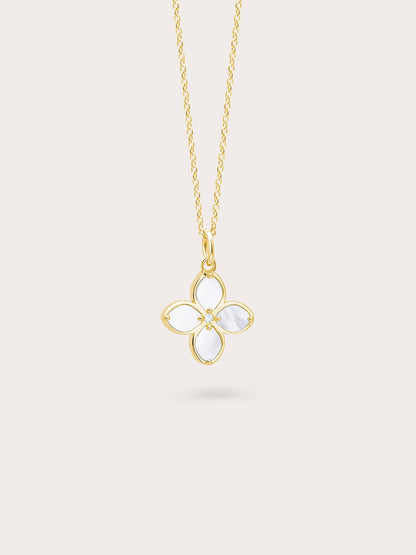 Motherof Pearl Clover Necklace Reversible 18K Gold (10) – Mondays Made Flower & Birthstone Jewelry Singapore