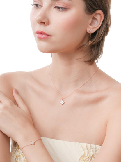 Motherof Pearl Clover Necklace Reversible 18K Rose Gold (16) – Mondays Made Flower & Birthstone Jewelry Singapore