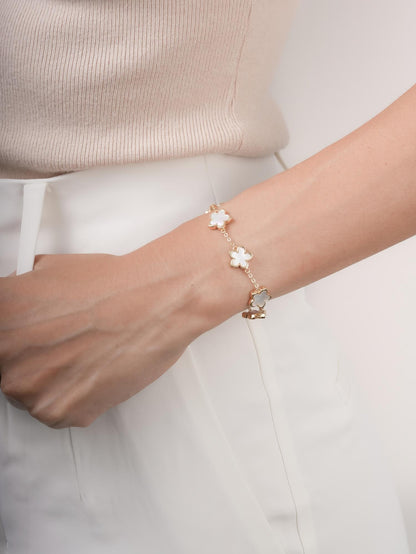 Motherof Pearl Sakura Reversible Bracelet2 – Mondays Made Flower & Birthstone Jewelry Singapore