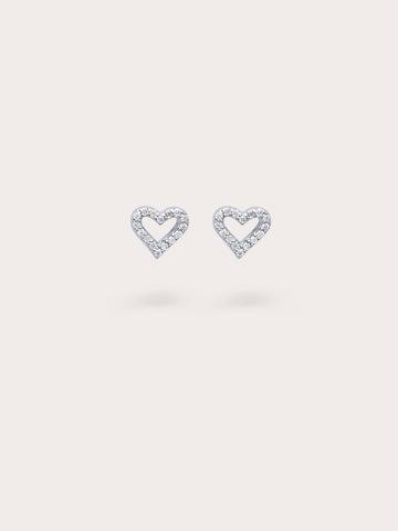 Open Heart Pave Moissanite Stud Earrings S925 Silver Rhodium (1) – Mondays Made Flower & Birthstone Jewelry Singapore