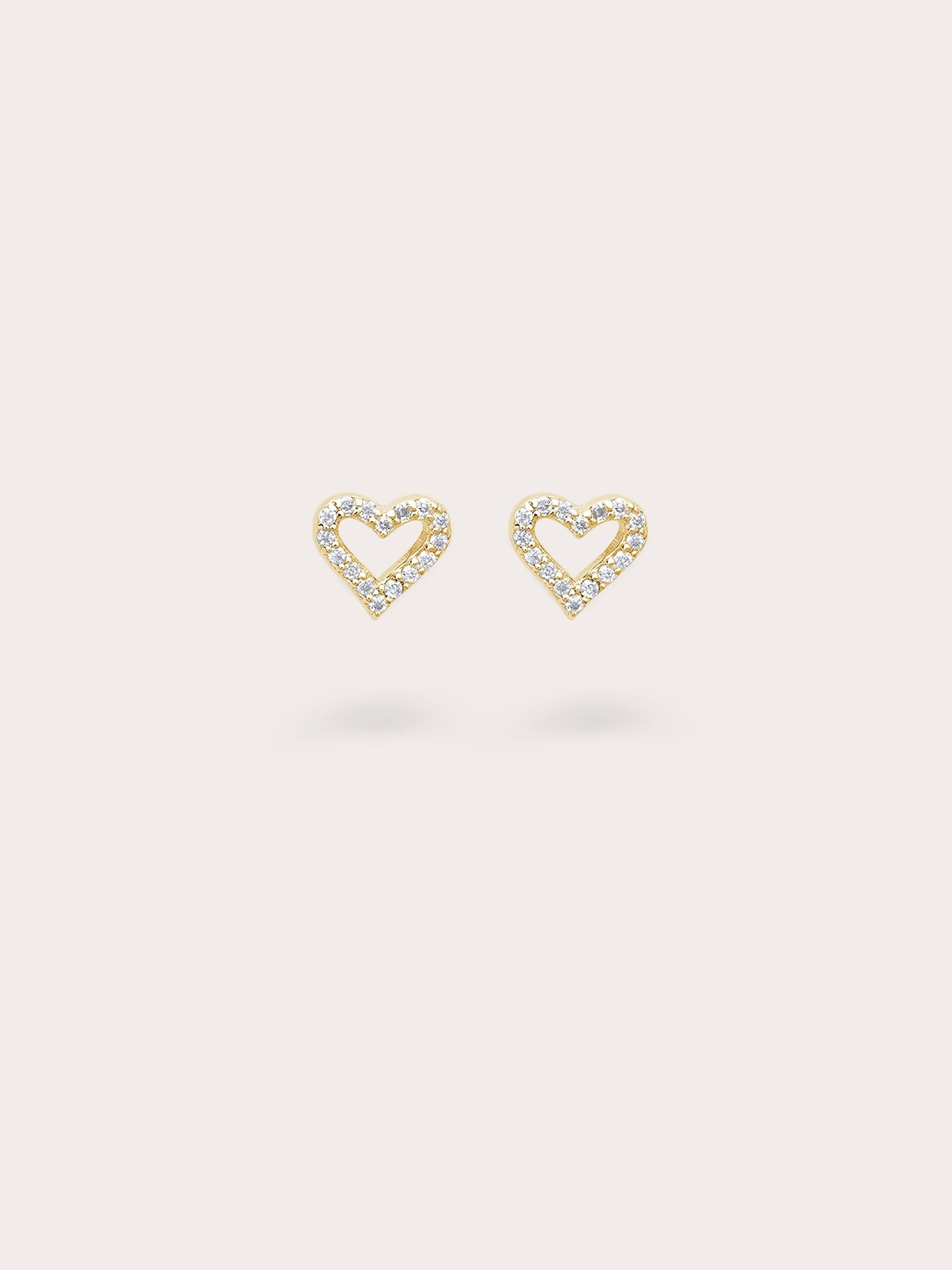 Open Heart Pavé Moissanite Stud Earrings