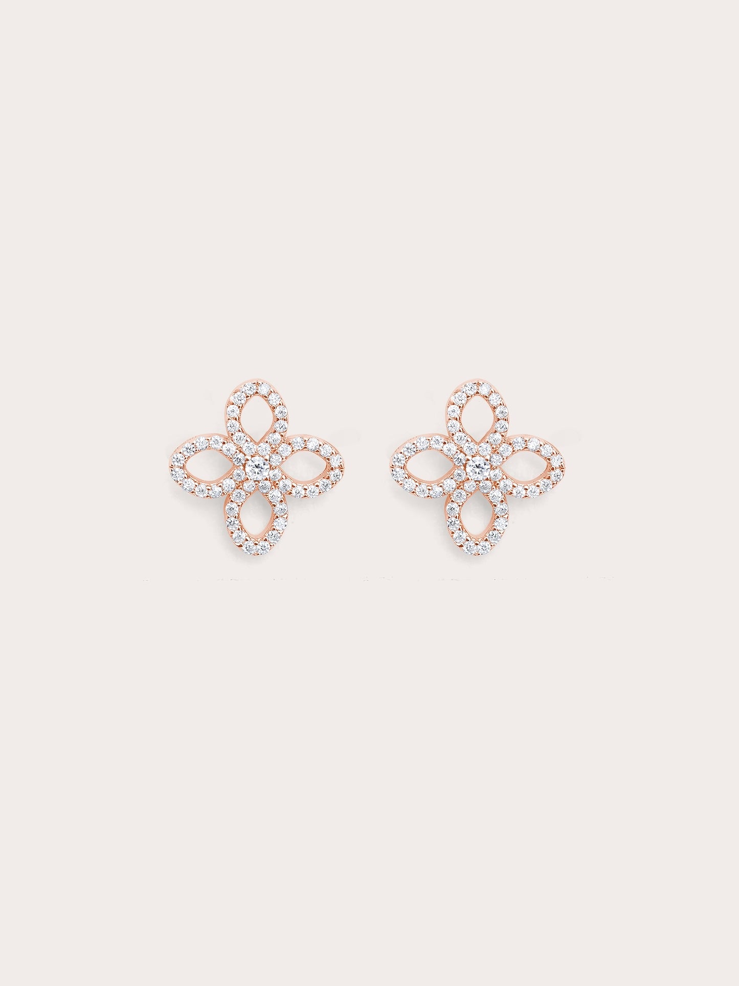 Pavé Moissanite Clover Stud Earrings