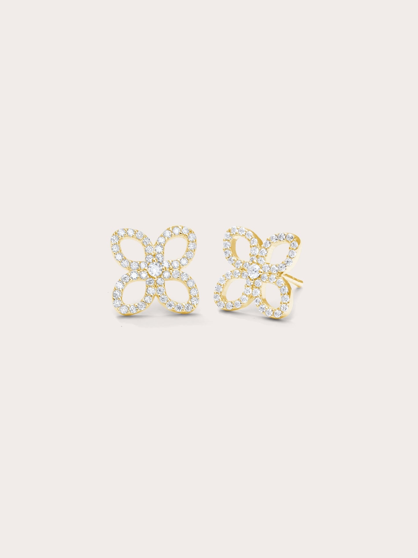 Pavé Moissanite Clover Dangle Earrings - Detachable