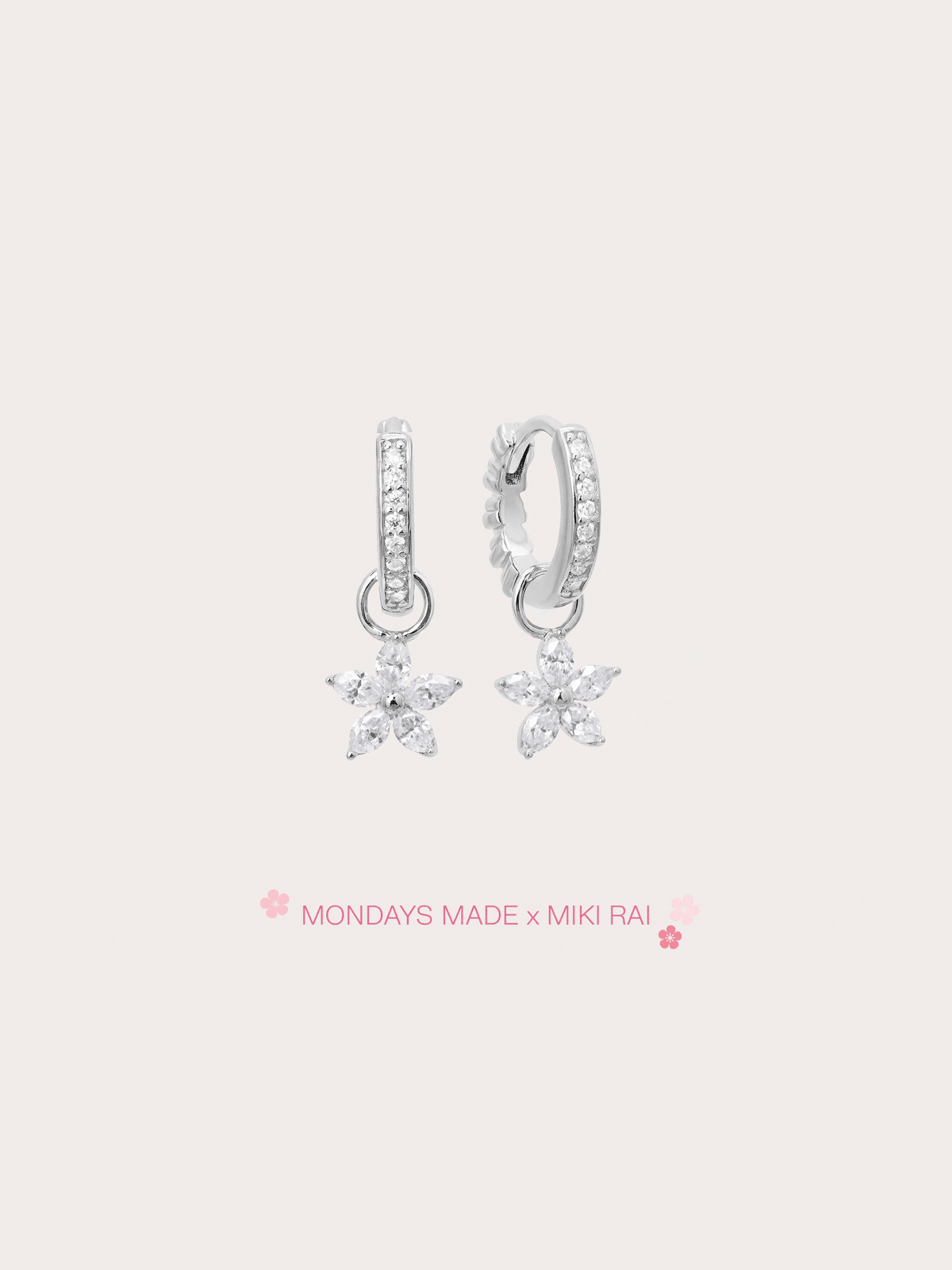 Peach Blossom Huggie Earrings - Reversible