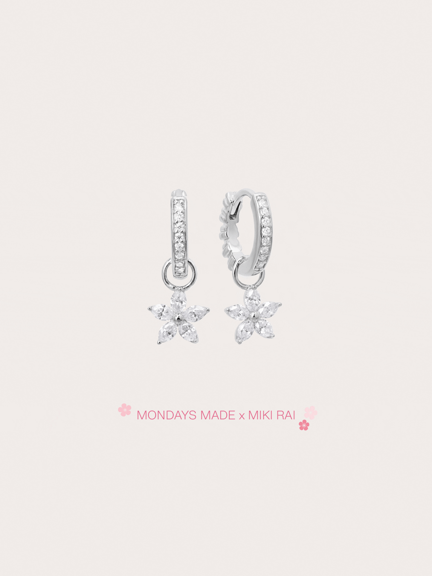 Peach Blossom Huggie Earrings - Reversible