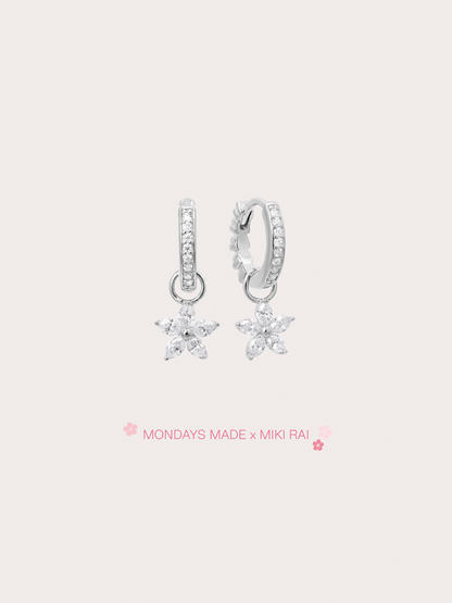 Peach Blossom Huggie Earrings - Reversible