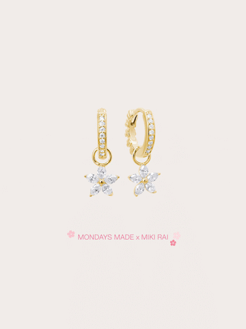 Peach Blossom Huggie Earrings - Reversible