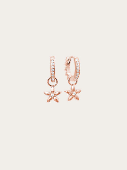 Peach Blossom Huggie Earrings - Reversible