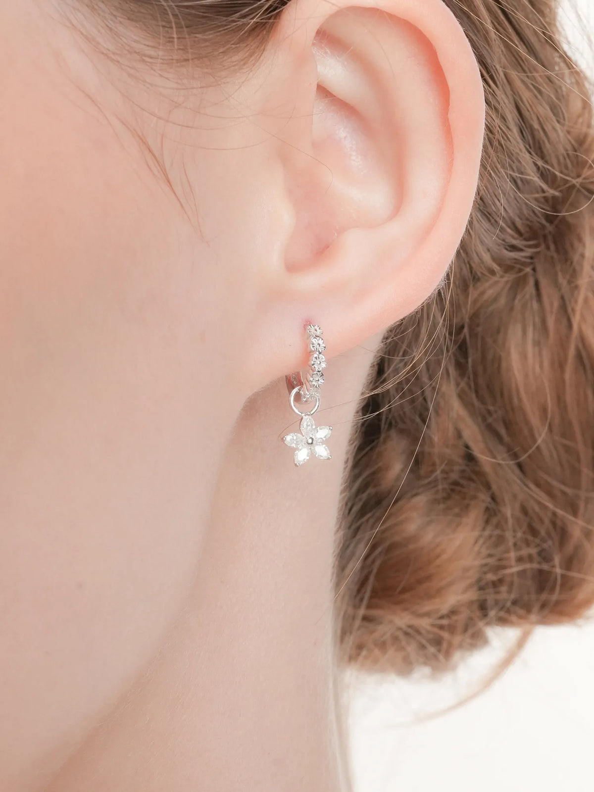 Peach Blossom Huggie Earrings - Reversible